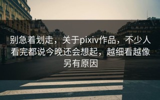 别急着划走，关于pixiv作品，不少人看完都说今晚还会想起，越细看越像另有原因