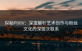 探秘PIXIV：深度解析艺术创作与粉丝文化的深层次联系