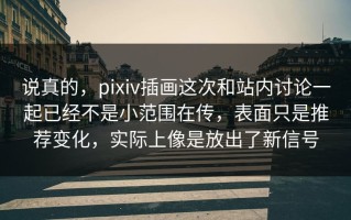 说真的，pixiv插画这次和站内讨论一起已经不是小范围在传，表面只是推荐变化，实际上像是放出了新信号