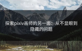 探索pixiv画师的另一面：从不显眼到隐藏的问题