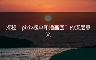 探秘“pixiv榜单和插画圈”的深层意义