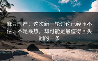 麻豆国产：这次新一轮讨论已经压不住，不是最热，却可能是最值得回头翻的一条