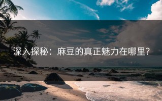 深入探秘：麻豆的真正魅力在哪里？