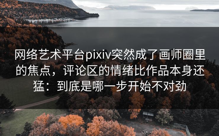 网络艺术平台pixiv突然成了画师圈里的焦点，评论区的情绪比作品本身还猛：到底是哪一步开始不对劲-第1张图片-p站影视站 | p站镜像热门视频