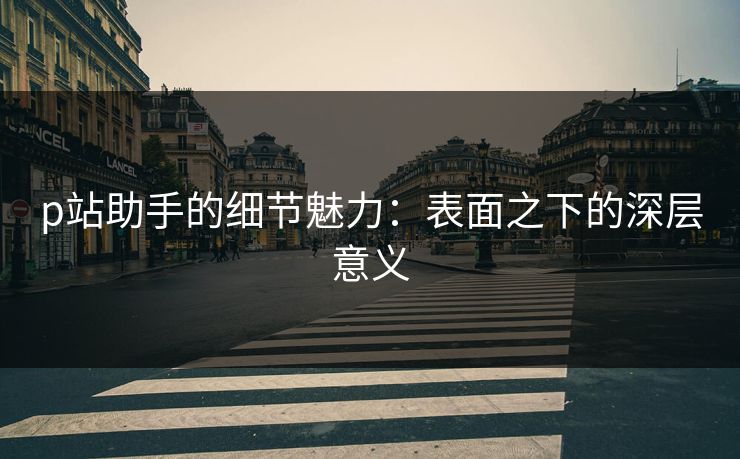 p站助手的细节魅力：表面之下的深层意义-第1张图片-p站影视站 | p站镜像热门视频